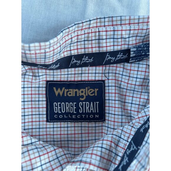 Wrangler George Strait Collection Button Down Shirt Lot of Two Size L Blue/White - Picture 2 of 8